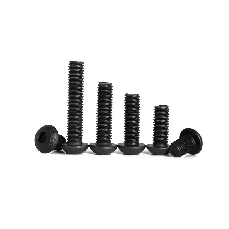 120 Pieces M5 10.9 Grade Alloy Steel Hex Socket Button Head Cap Bolts, Black Oxide Finish