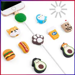 1pc Charging Cord Protector Cute Animals Phone Charger Cable Protector USB Charger Cord Cable Protector For Most Cellphone