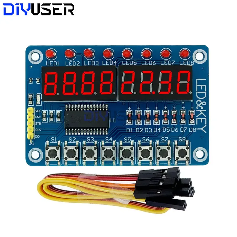 DIYUSER TM1638 Module Key Display New 8-Bit Digital LED Tube 8-Bit For AVR