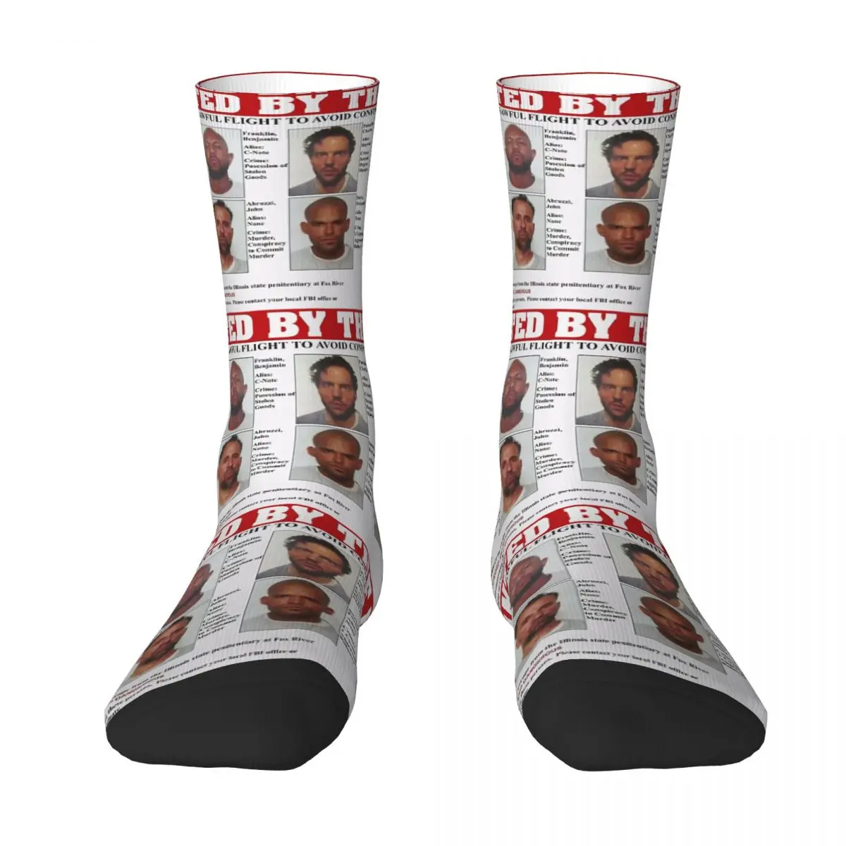 Prison Break FBI Wanted Poster Unisex Winter Socks Windproof Happy Socks Street Style Crazy Sock