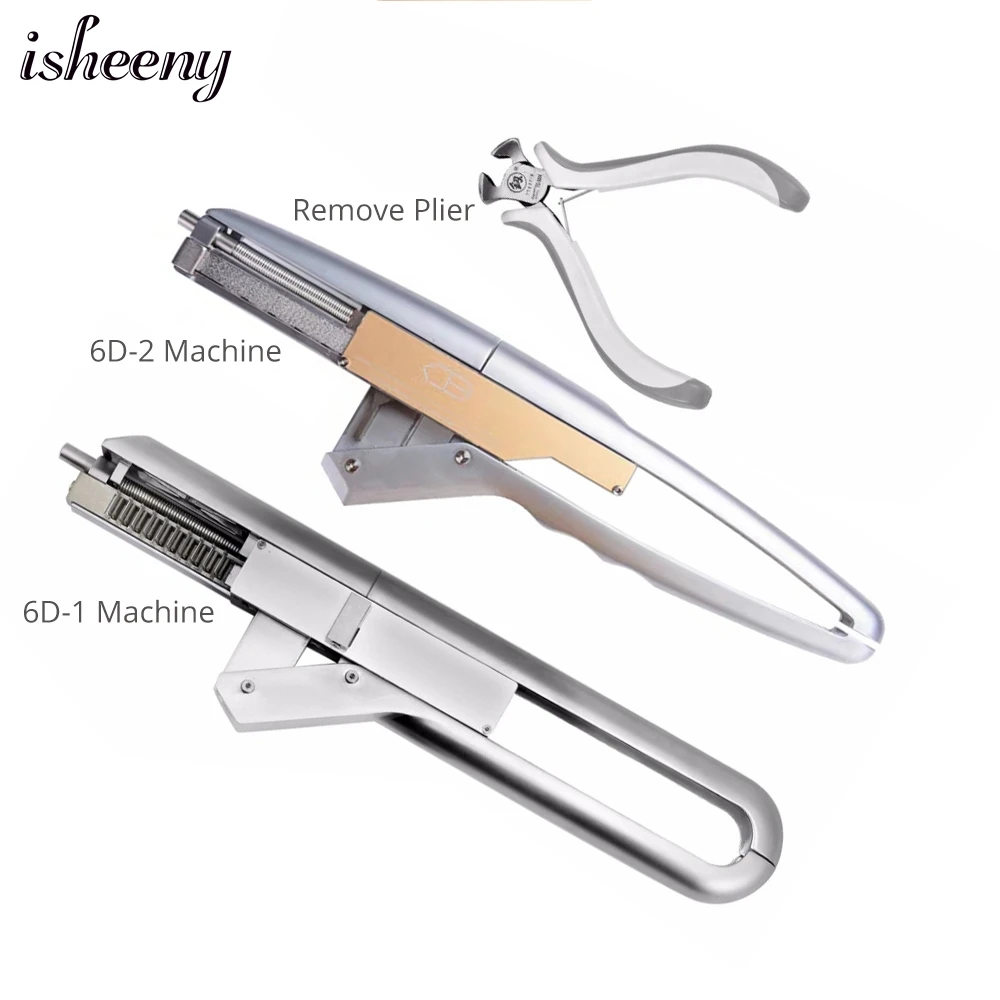 

6D Hair Extensions Machine 5 pins 10 pins Human Hair Connector Kits 6D Micro Link Remove Hair Plier Salon Tools Set