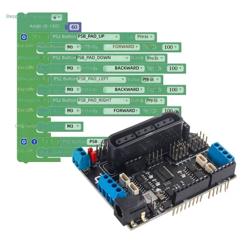 Wireless Motor Driver Board for 4WD Mecanum Wheel Smart Car – Arduino Compatible, APP Remote Control, 4-Channel DC Motor Driver