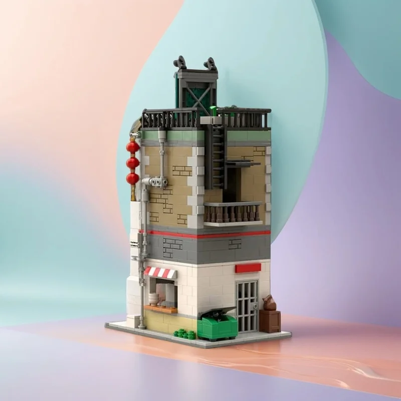 

861PCS MOC Street View Noodles Store Model Custom Building Blocks Architecture DIY Assembly Display Gift Collectible Building