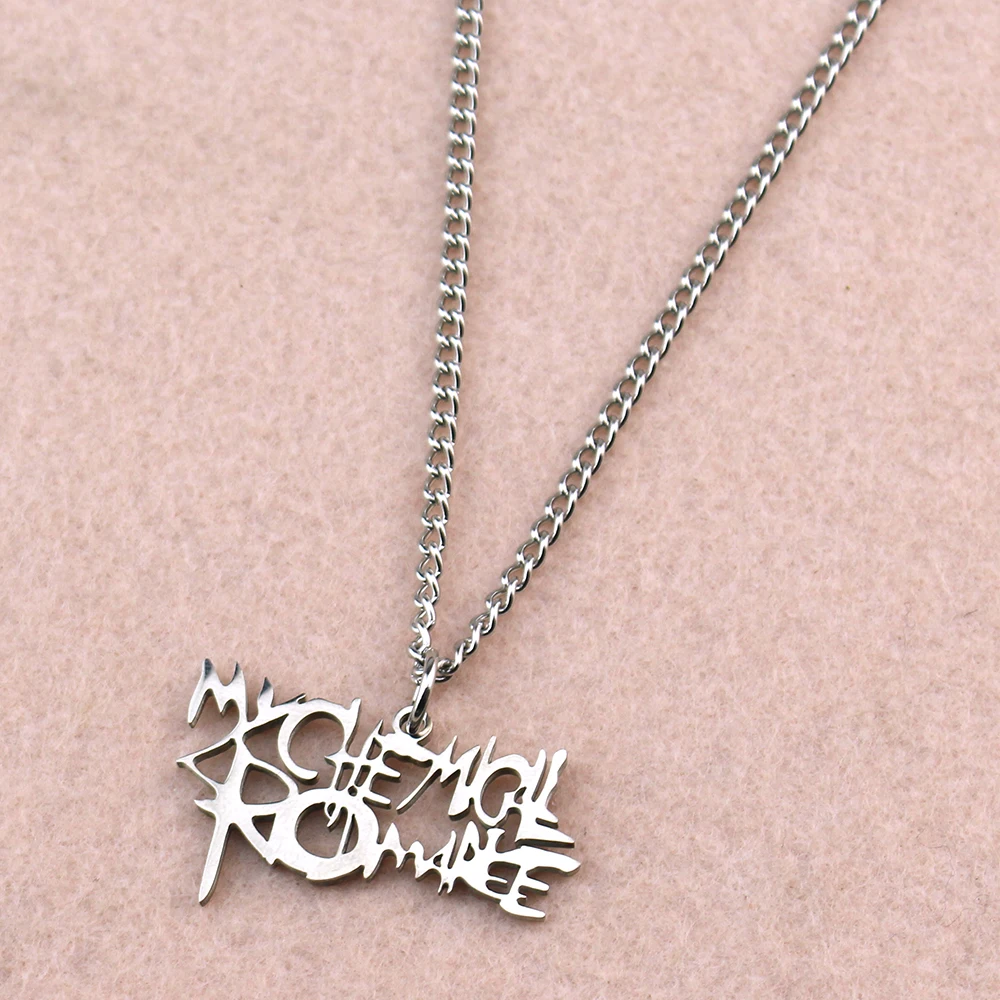 Rock Band My Chemical Romance Necklaces Cosplay MCR Heavy Metal Punk Stainless Steel Pendant Necklace Geometric Jewelry Gifts