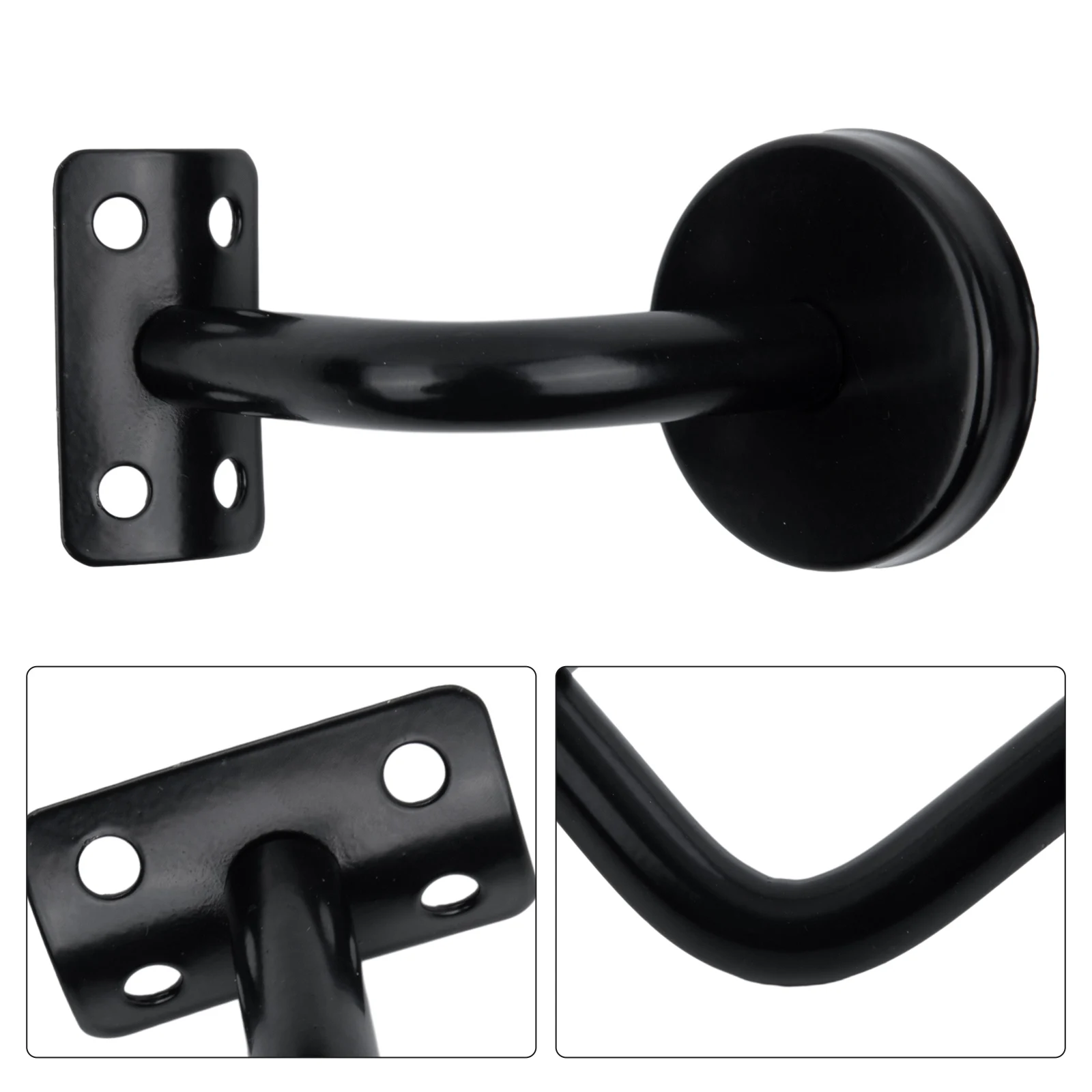 1PC Handrail Bracket Professional Solid Stainless Steel Handrail Wall Mounted Brackets Supports Black Handrail Bracket Hot Sale
