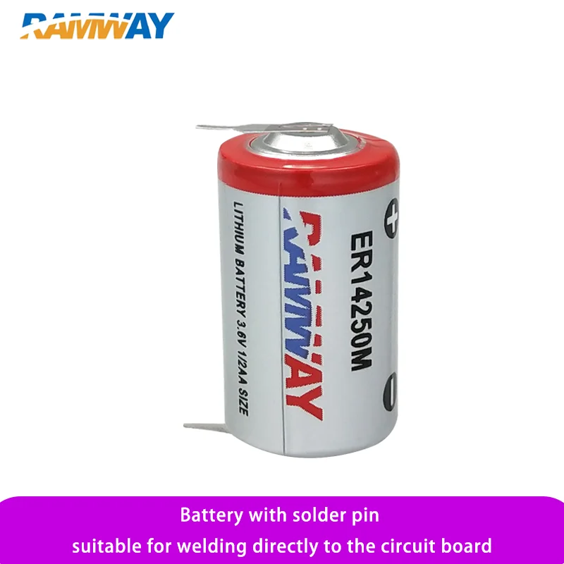 

RAMWAY ER14250M 1/2A with Welding Foot Disposable Lithium Battery Pancreatic Pump Servo Probe Temperature Control Smoke Detector