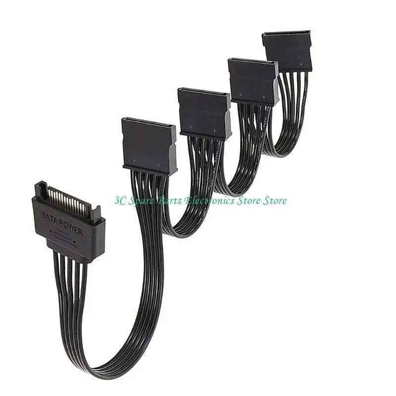 SZ 15PIN Expansion Cable 15Pin Male to 1 2 3 4 5 Female Splitter Connector for SATA Hard Drives Power Cord