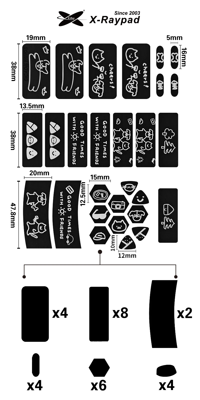 X-Raypad Cicada Wings V2 Camp Day Universal Pre-cut Grips