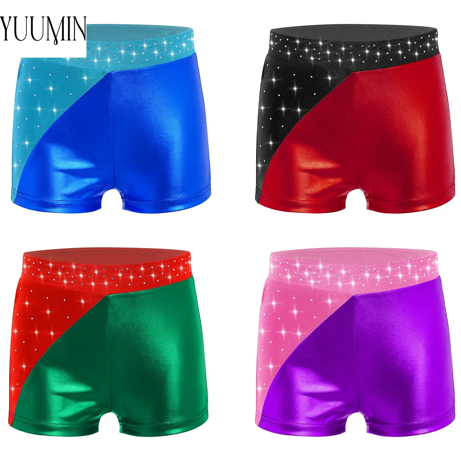 طفل فتاة بسط الباليه الرقص السراويل لامعة الراين المعدنية السراويل للجمباز الشكل التزلج الرقص ممارسة الأداء #1