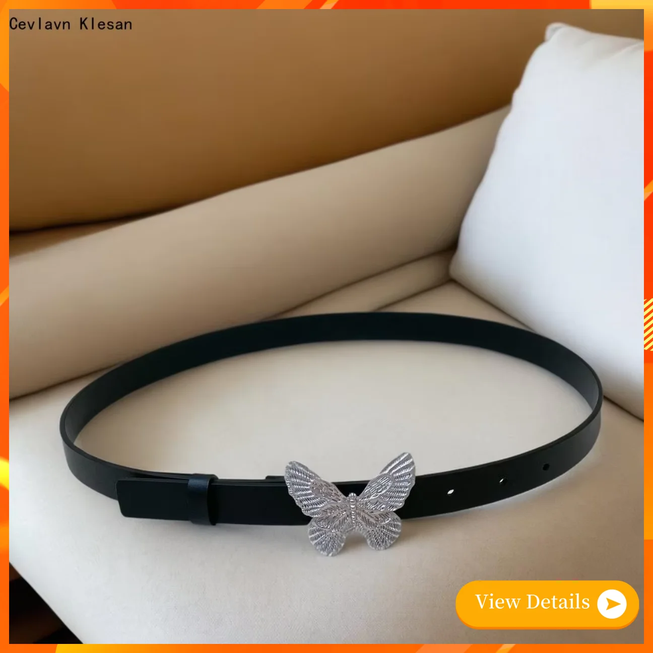 

CEVIAVN KIESAN New Luxury Designer Adjustable Leather Butterfly Belt For Women Jeans Decor Belts Coat Fashion Waist Band