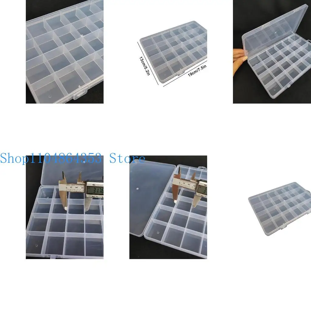 

652F Jewelry Organizers Container 24 Grids for Tiny Bead Art DIY Crafts Tackle