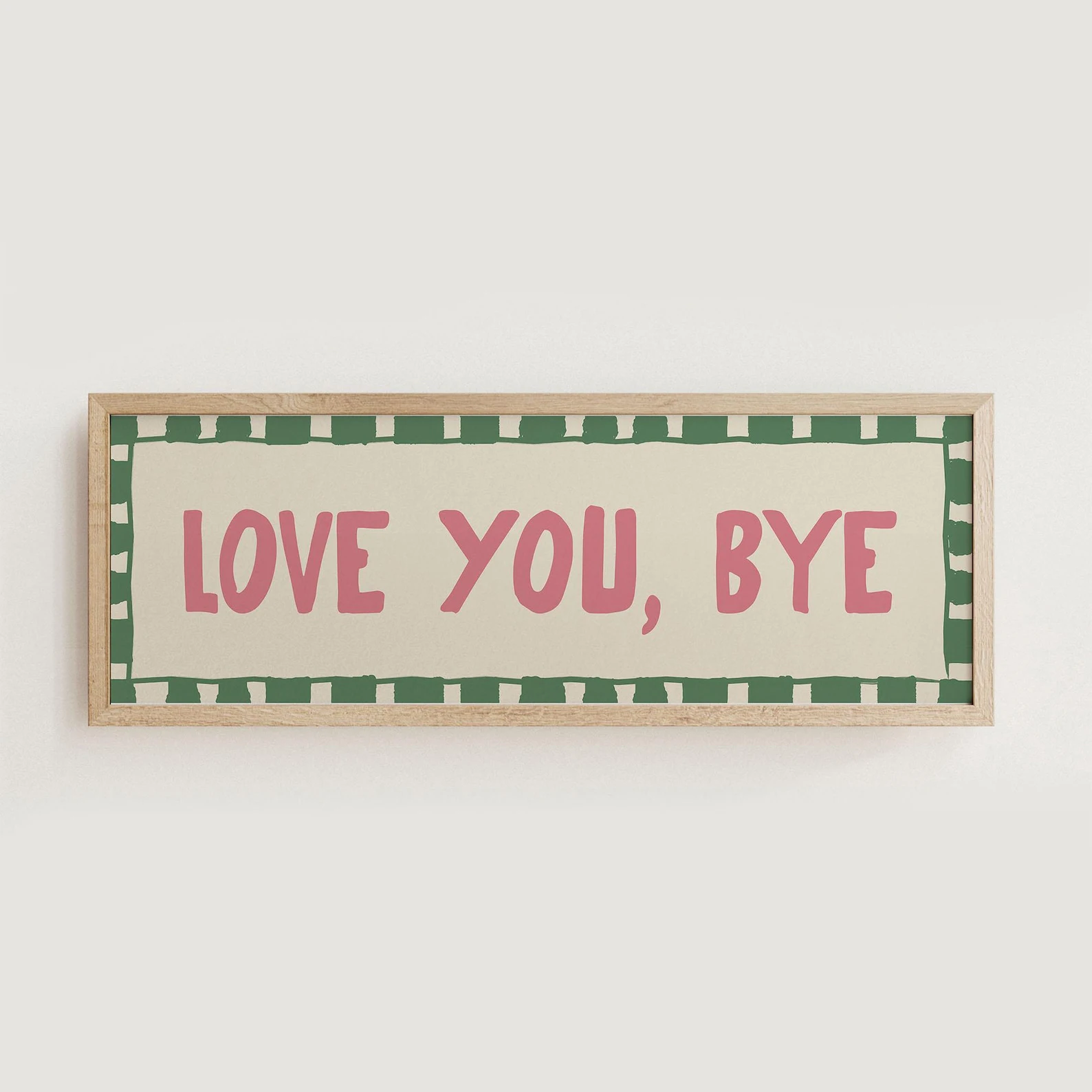 'Love You Bye' Hallway Canvas Wall Art Prints Frameless Mdoern Minimalist Canvas Poster for Above Door and Living Room Decortion