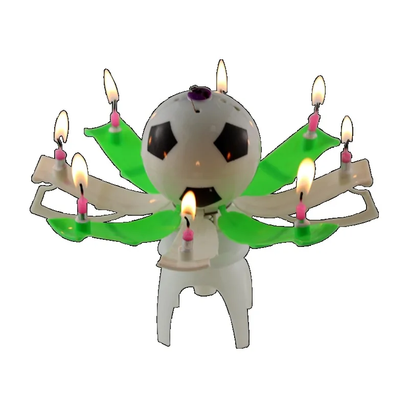 2026 Hot Sale  Happy Birthday Smokeless Football Trophy Music Candle for Party Decoration Event Supplies for Birthday
