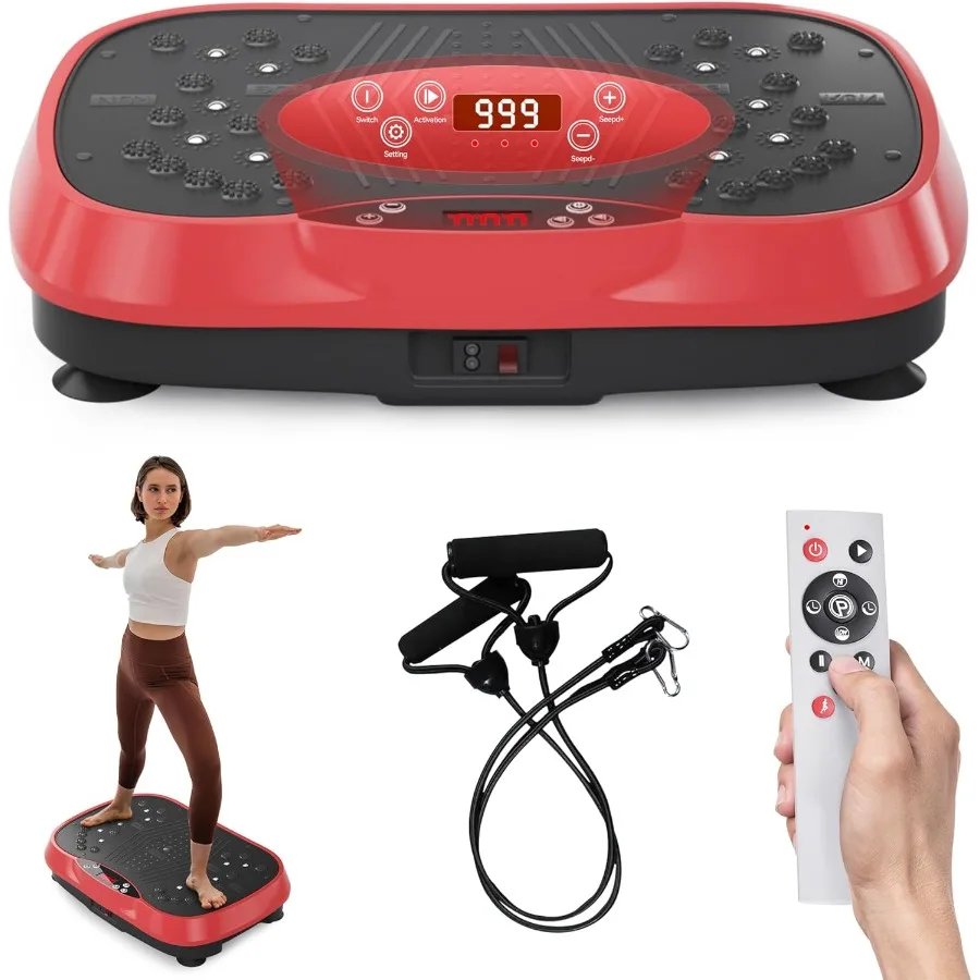 آلة تمرين لوحة الاهتزاز مع جهاز تحكم عن بعد لتمرين الجسم بالكامل في المنزل 200 إعدادات سرعة قابلة للتعديل لدعم Wei #1