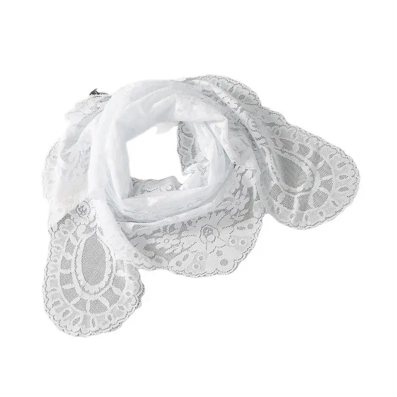 الإسبانية التقليدية مثلث الدانتيل مانتيلا المرأة رئيس يغطي الحجاب الكنيسة المسيحية الكاثوليكية #6