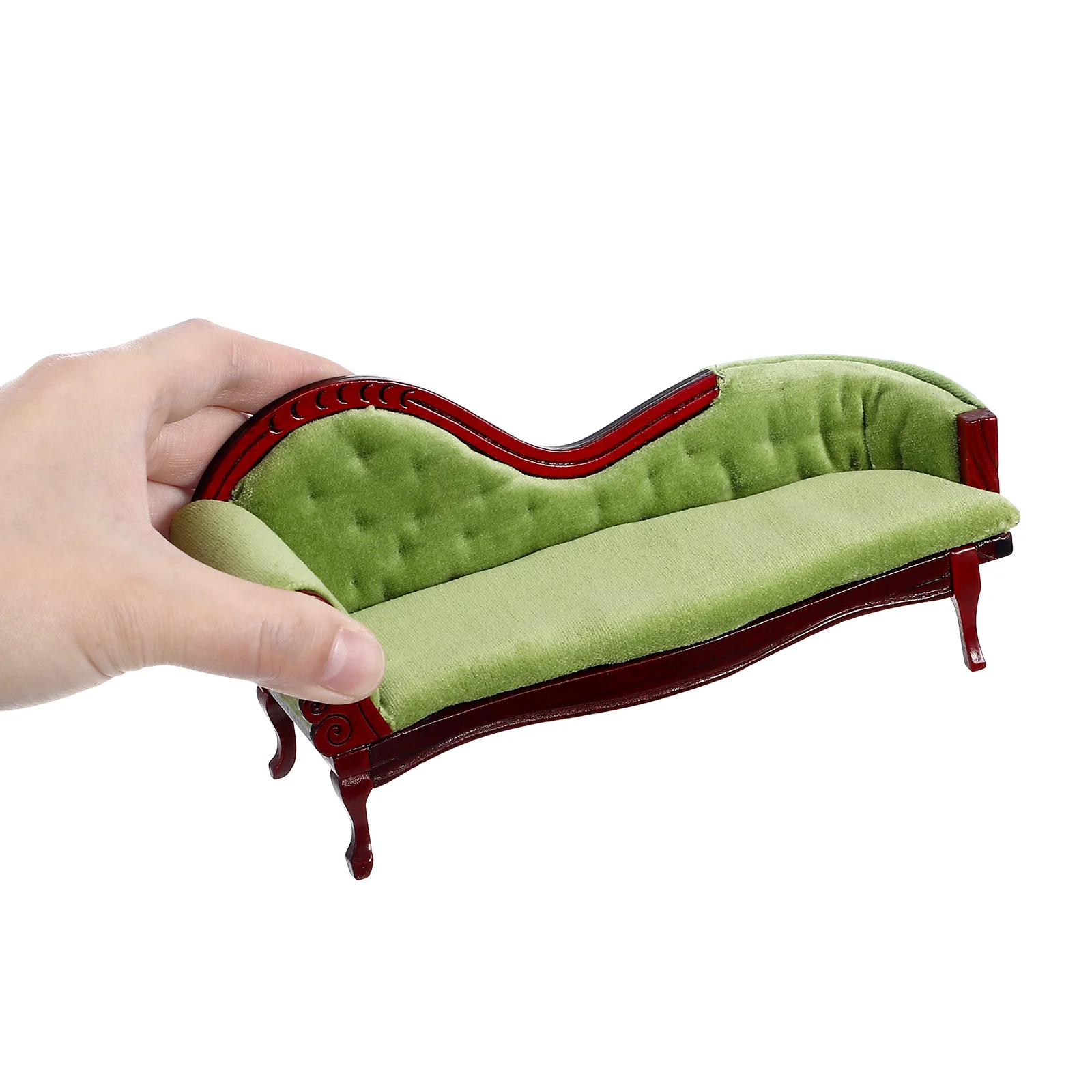 Green Couch House Princess Miniature Scene Model Toy Room Dolls Furniture Sofa For Decoration Lounge Baby