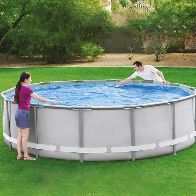 Solar Pool Cover Rectangle Insulated Bubble Pool Warmer UV-resistant Floating Solar Pool Blanket for In-Ground and Above-Ground