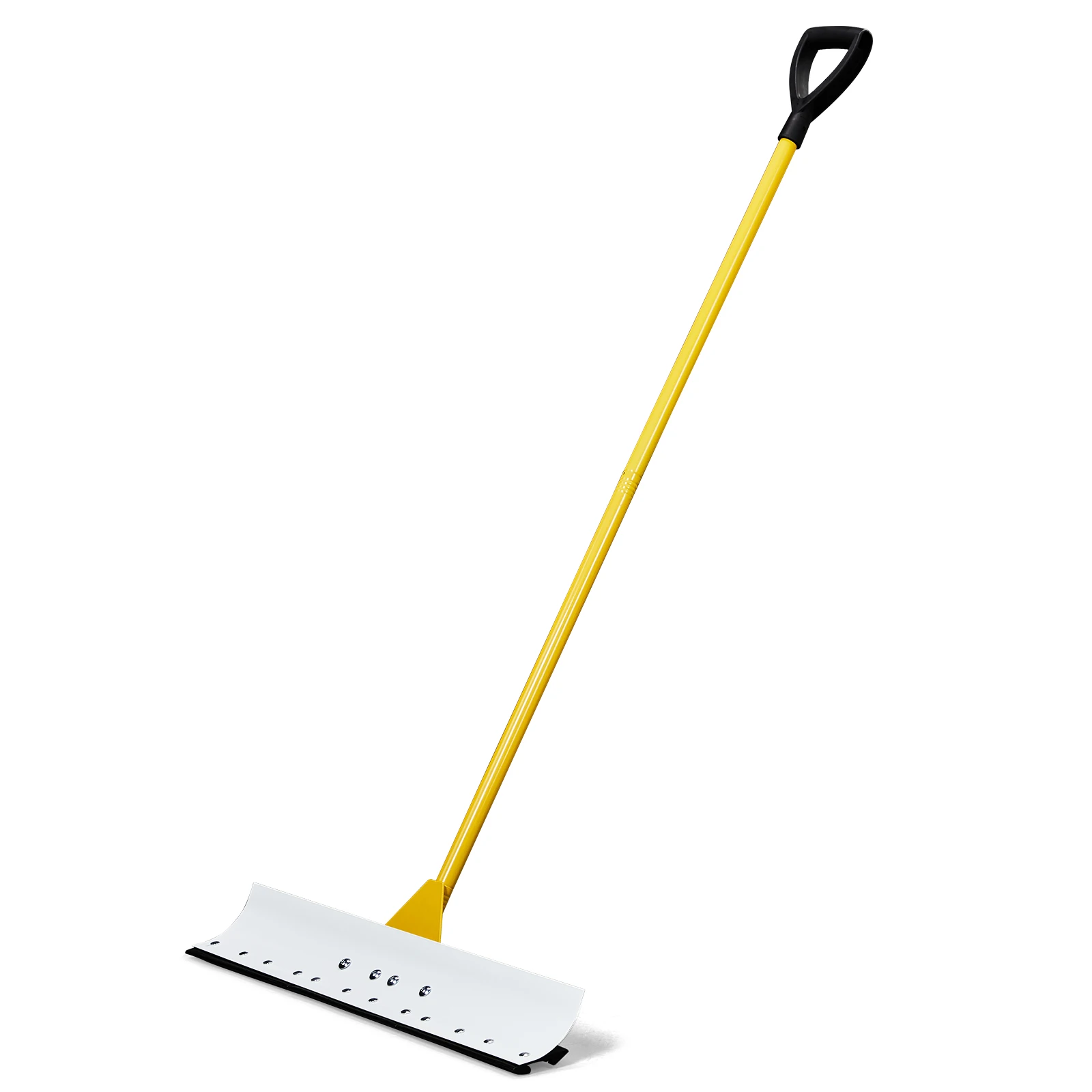 29in Handheld Snow Pusher Shovel T-Grip Handle Snow Plow Blade Heavy Duty Manual Snow Removal Tool for Driveway Sidewalk Yard