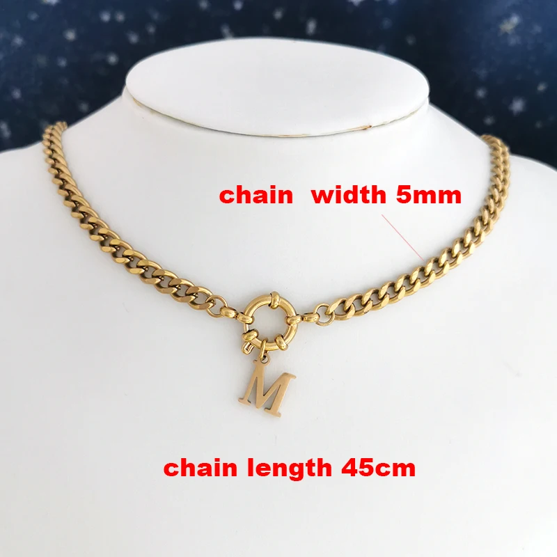 QMHJE Initial Charm Buchstaben Halskette Frauen Männer Edelstahl Halsband Gold Silber Farbe Kette Geometrische Perlen Kleines Alphabet DIY – Detail 2