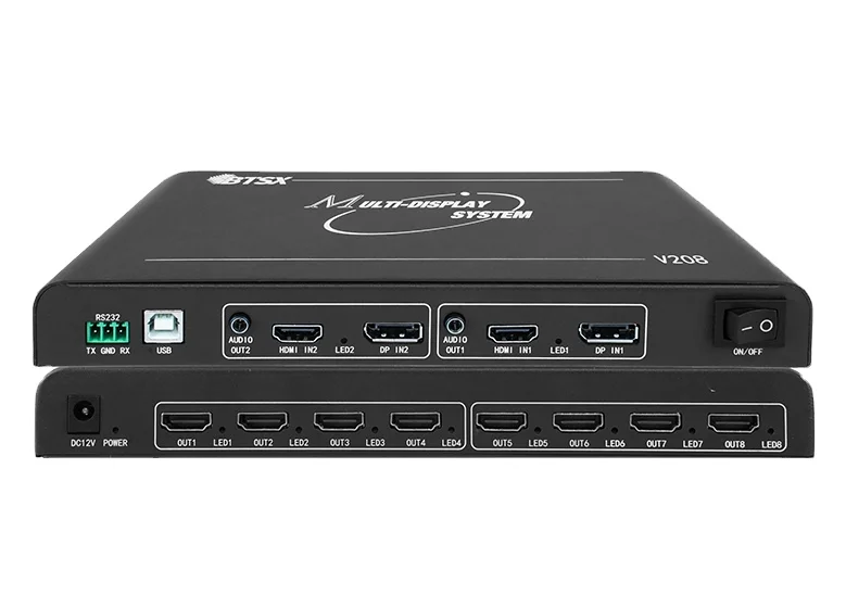 8K 2 in 8 Out P2P Multi-screen Expander Landscape Video Wall  CE Certified Customizable, Multi-screen Expander