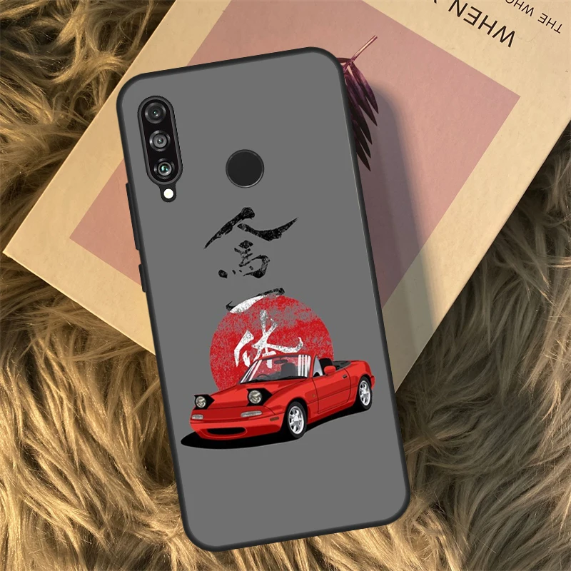 Miata-Funda roja Mx5 Na para Huawei P40 P20 P30 Lite P50 Mate 50 Pro P Smart 2019 Honor 70 50 X8 X9 X9a