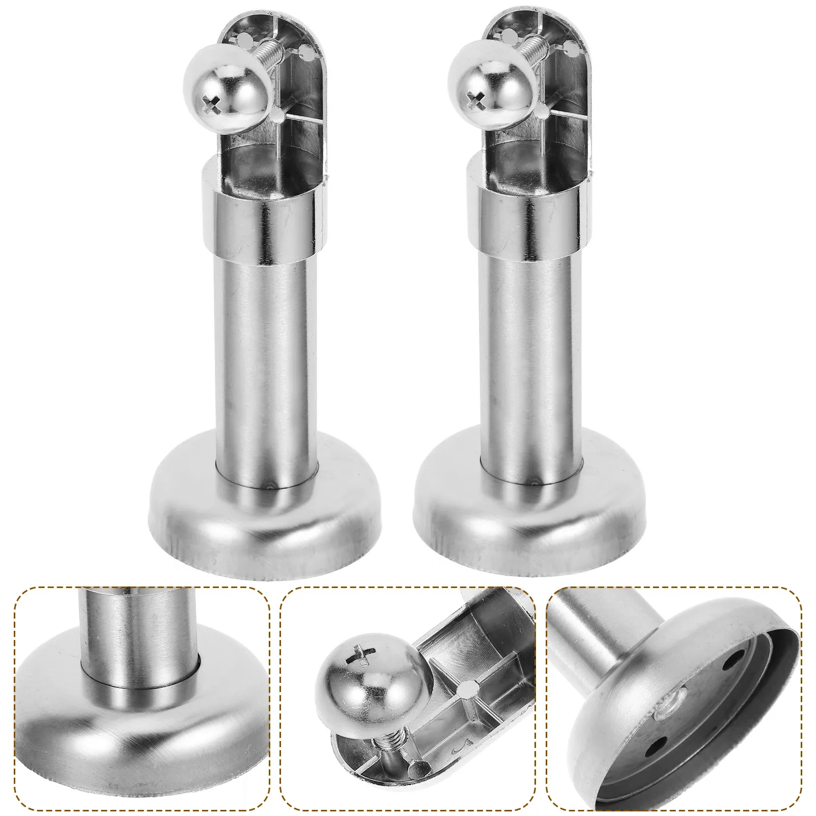 

4Pcs Stainless Steel Partition Foot Strong Bearing Capacity Toilet Room Partition Foot Bathroom Support Fittings