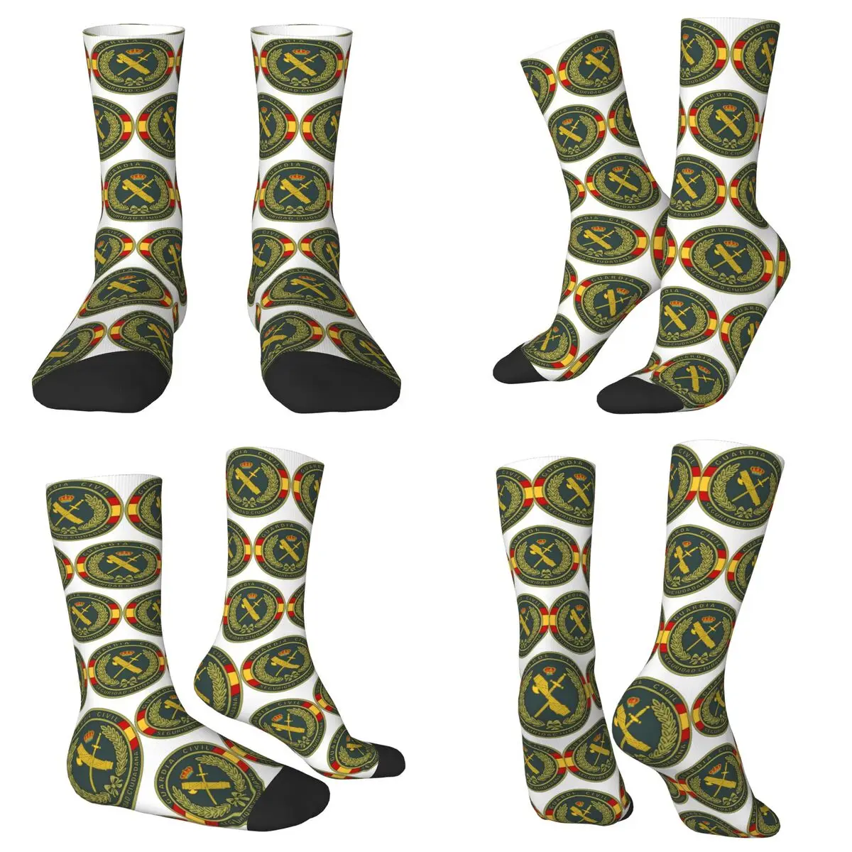 All Seasons Crew Stockings Emblem Of The Spanish Civil Guard Socks Casual Long Socks for Men Women Valentine's Day Gifts