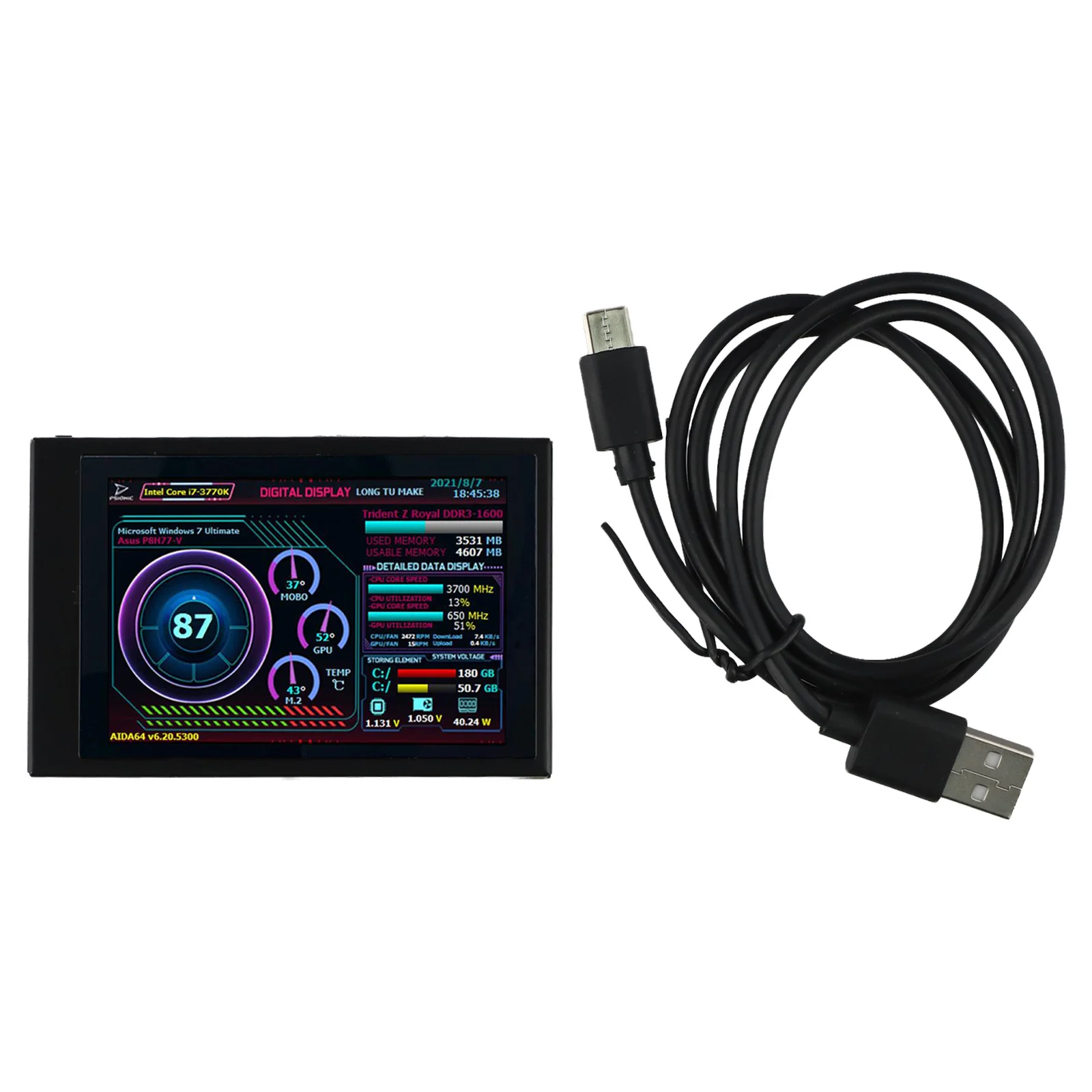 Energy Saving 3.5 Inch Display Multiple Themes Support 1-click Theme Switching Operation for windows Compatibility