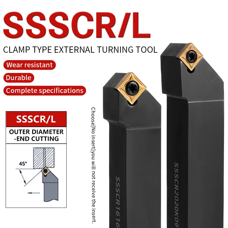 SSSCR/L SSSCR1212 SSSCR1616 SSSCR2020 SSSCR2525ผู้ถือเครื่องมือหมุนภายนอก SCMT09/12คาร์ไบด์แทรกเครื่องกลึง CNC ตัดเครื่องมือ