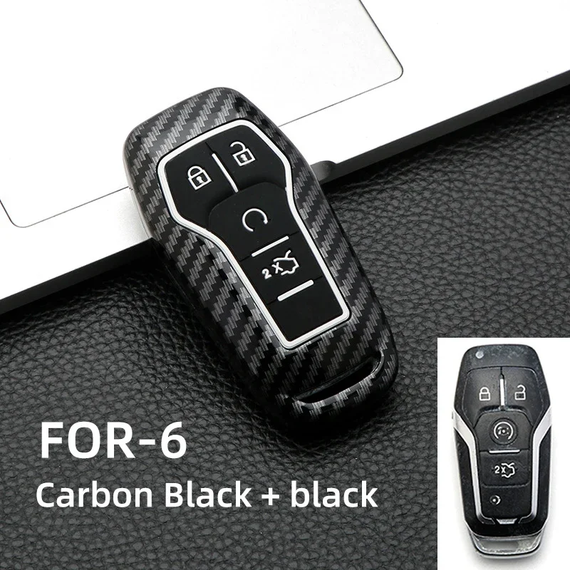 

Carbon Car Remote Key Case Shell Cover Fob For Ford Fusion Mondeo Mustang F-150 Explorer Edge 2015 2016 2017 2018 4/5 Buttons