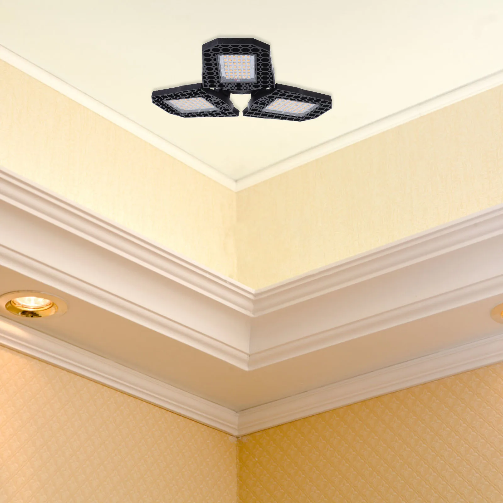 

Deformable Outdoor LED Light Lamp Garage Ceiling Lights Bright Fixtures Foldable