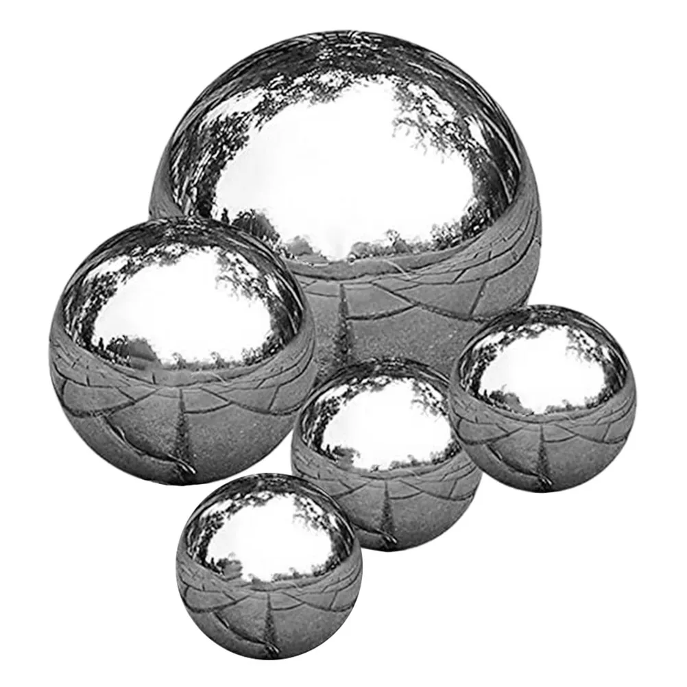 5Pcs Seamless Stainless Steel Gazing Balls Highly Reflective Mirror Polished Garden Spheres Outdoor Yard Lawn Pond Decoration