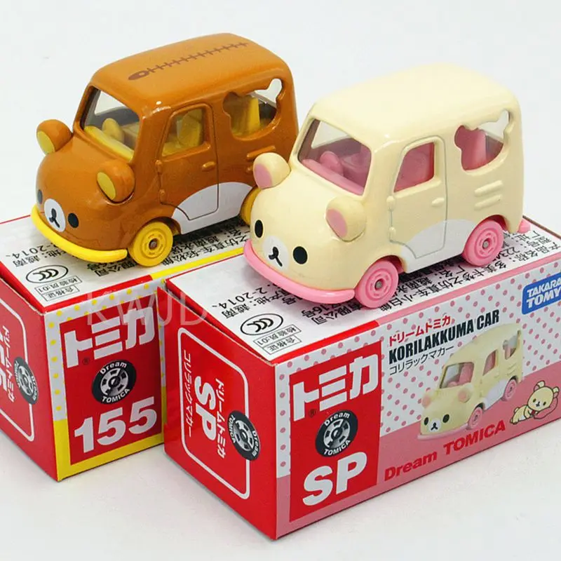 TAKARA TOMY Tomica SP NO.155 mobil Rilakkuma Mini Diecast, mobil mainan logam paduan hadiah untuk anak-anak laki-laki