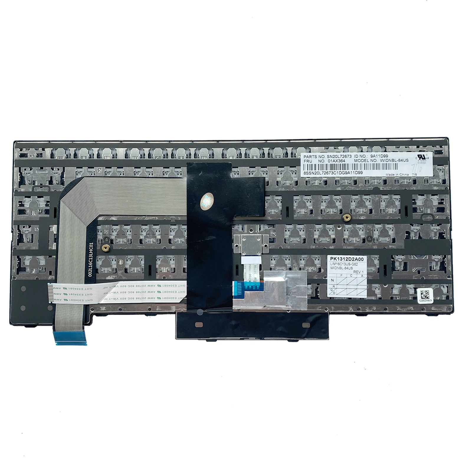 Remplacement du clavier rétro4.2 américain pour ordinateur portable, Lenovo ThinkPad T480S, T490, 01YP280, nouveau