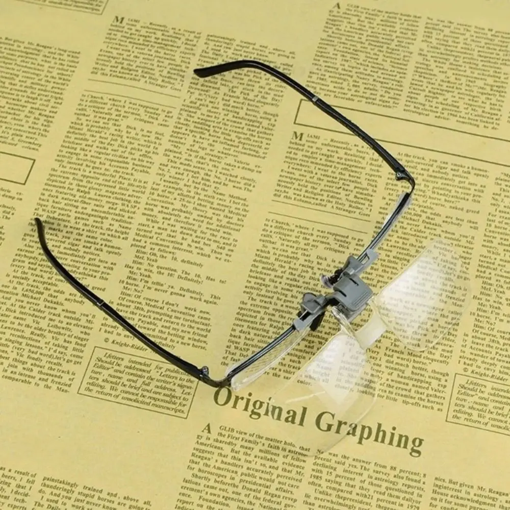 2X Magnification Head-mounted Magnifier Detachable HD Clip on Eyeglass Loupe Acrylic Optical Lens Multifunctional