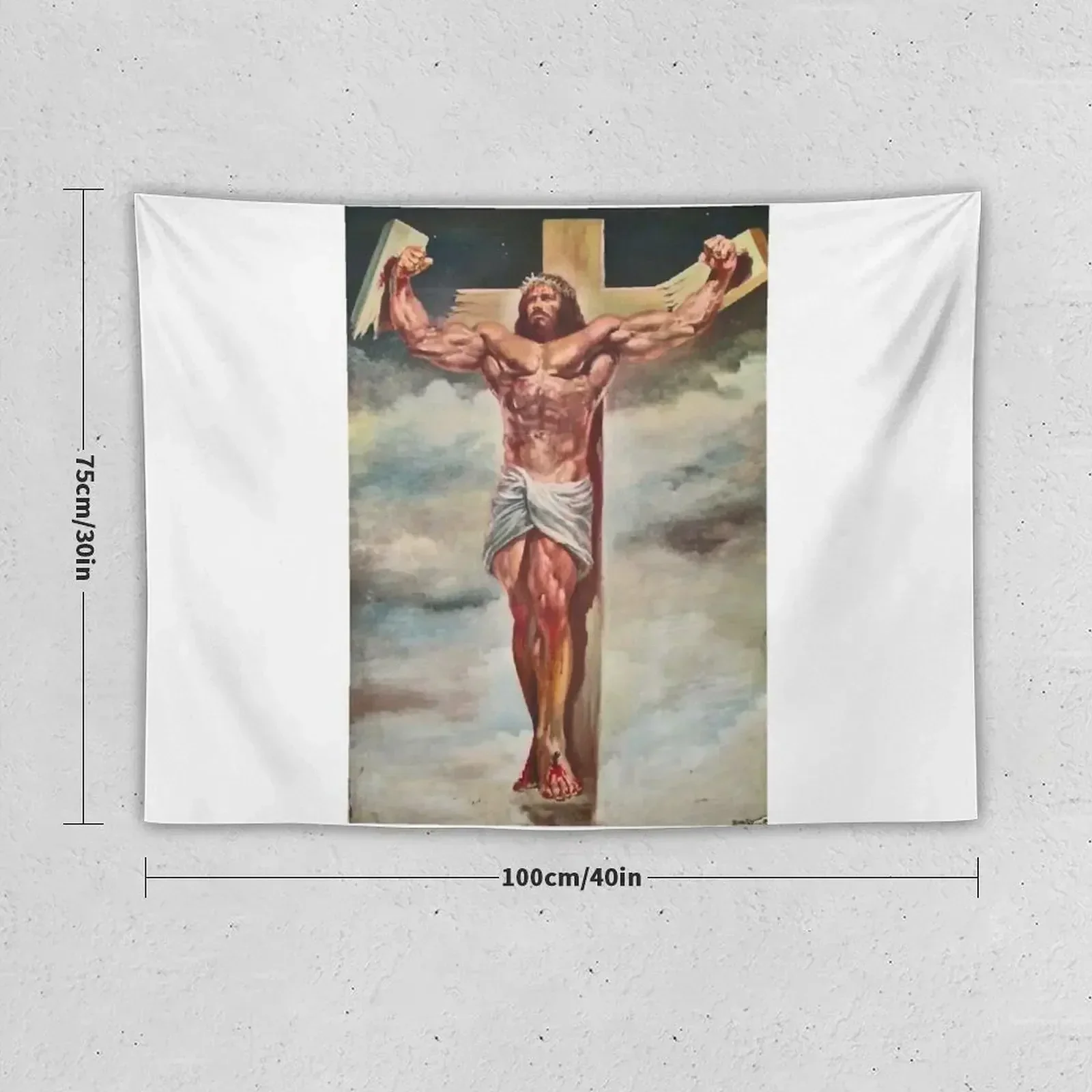 Muscle Jesus Christ Classic Tapestry Aesthetic Room Decors Wall Deco Art Mural Tapestry