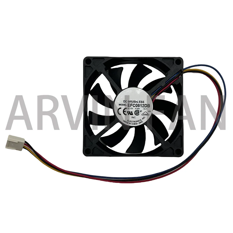 New EFC0812DB 8CM 80MM 8015 8*8*1.5CM 80*80*15MM 12V 0.5A 4-wire PWM Cooling Fan