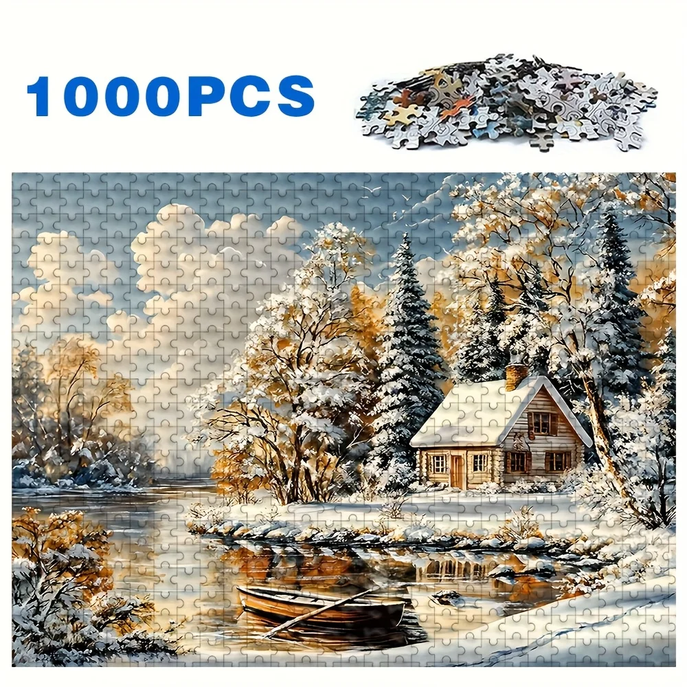 Puzzle pour adultes, 500/1000 pièces, casse-tête évalent à grande échelle avec motifs complexes, boîte Portable pour famille Gam