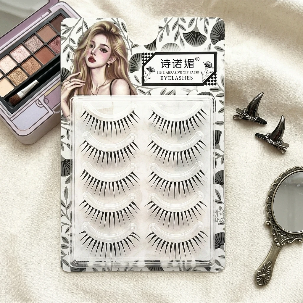5 Paar koreanische künstliche Wimpern, C-Curl für asiatische Augen, natürliche Manga-Volumenwimpern, Wimpernverlängerung