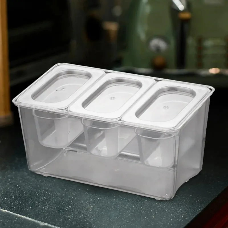 Chilled Condiment Caddy Removable Containers Seasoning Containers Commercial Jams Box for Hotel Taco Bars Camping Bar Commercial