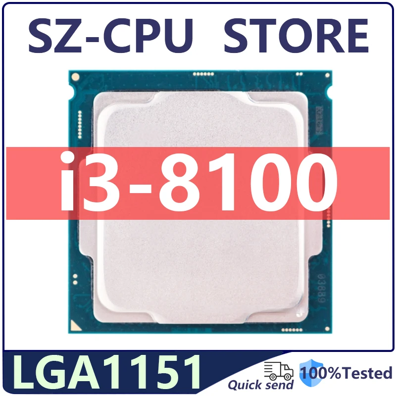 Core i3-8100 i3 8100 3.6 GHz Quad-Core Quad-Thread CPU 6M 85W LGA 1151