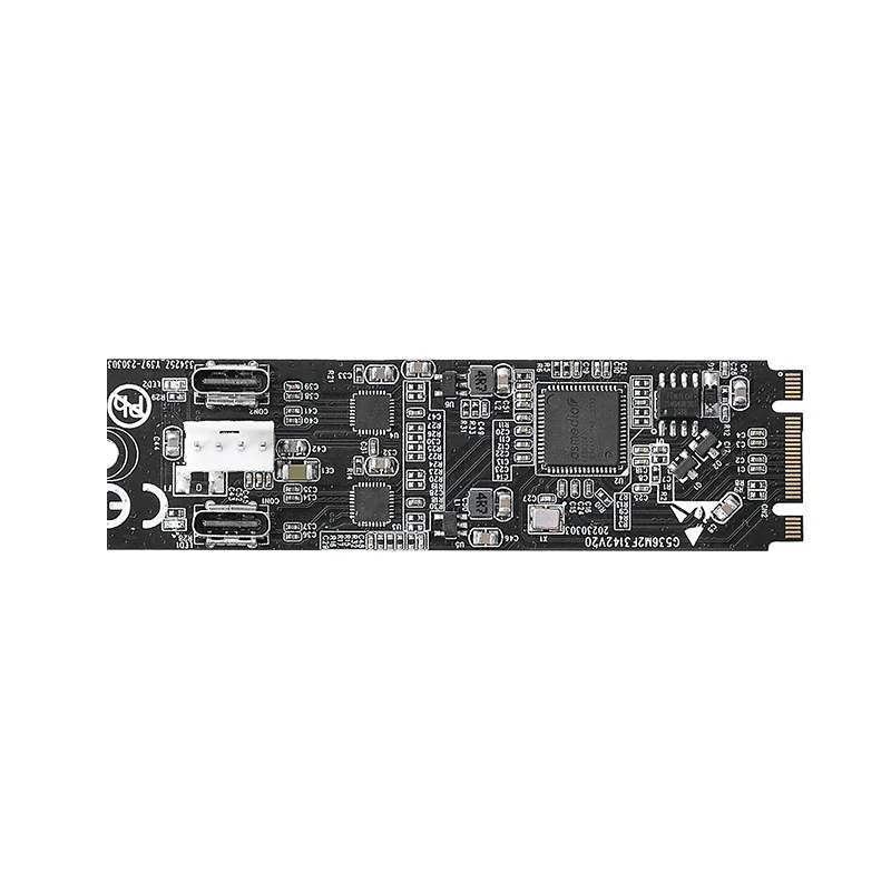 Tarjeta de expansión tipo C de 2 puertos, Chip ASM3142, USB 3,2, Gen2, 10gbps, controlador USB C, NGFF, 22x80, clave B, M, elevador de transferencia de datos