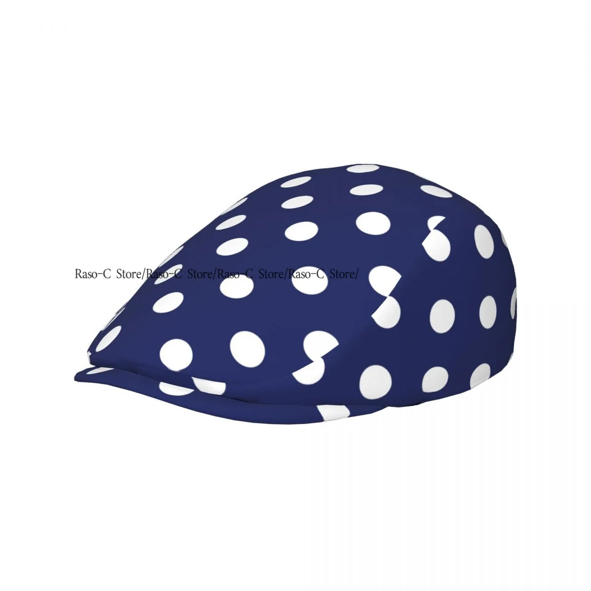 Flat Cap Men Women Newsboy Cap Navy Blue Polka Dots Driving Bunnet Ivy Hat Bakerboy Hat Spring Summer Boina