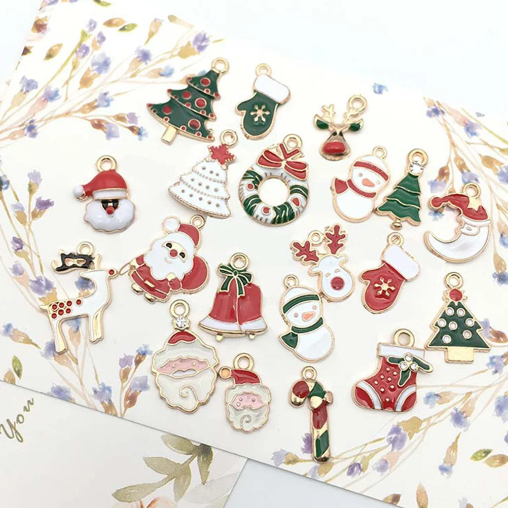 

60Pcs DIY Jewelry Findings Xmas Style Pendants for Crafting Charms Making Necklaces Bracelets Earrings Gift Creative