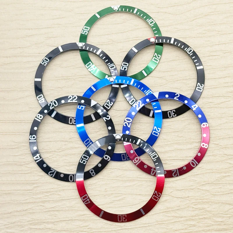 37.5mm Watch Aluminum Loop Bezel Insert Ring Fit Tiny Canned Tuna  Diving Watch Case Mens Watch Part Accessory Watch Bezel