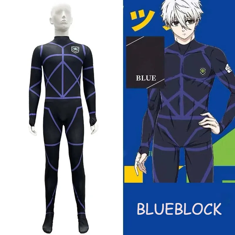 بدلة تدريب أنيمي BLUELOCK التأثيرية ناجي سيشيرو أزرق أسود لكرة القدم بذلة شعر مستعار أزياء حفلات الهالوين كرنفال