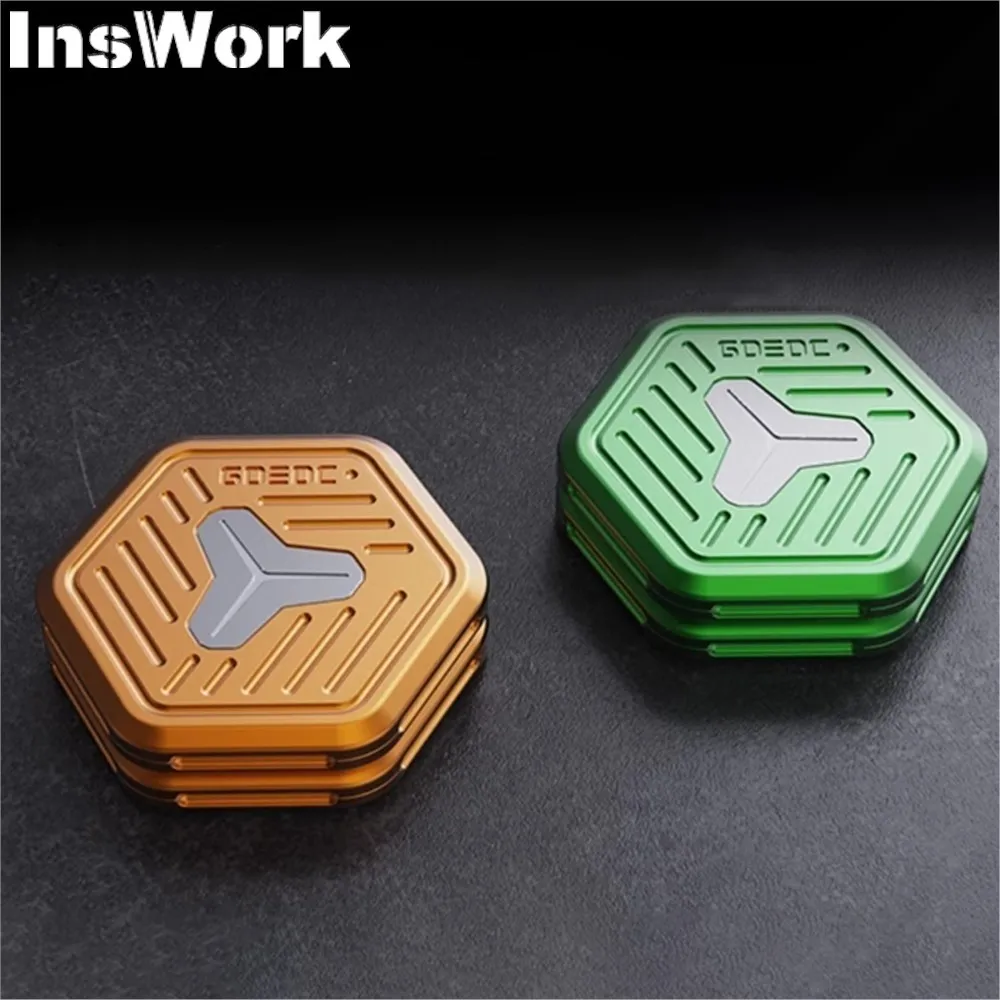 GDEDC Aluminum Green Unlimited Push Slider Metal EDC Fingertip Metal Fidget Toy Metal Fidget Toys