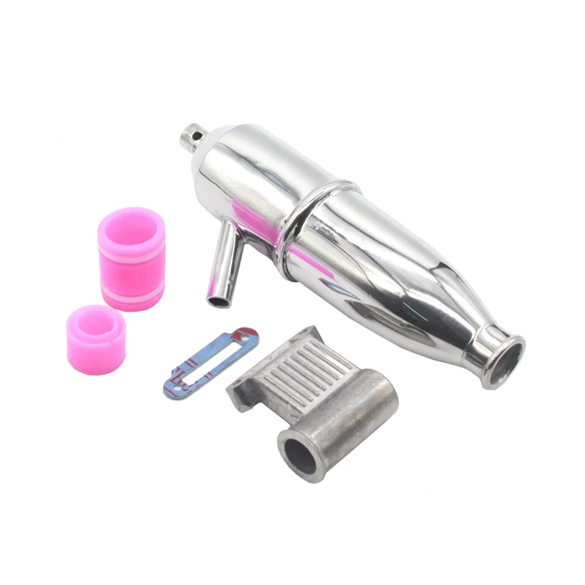 Suitable for HSP Unlimited BQ012 1/10 RC Remote Control Model Car Exhaust Pipe Complete Set.Silver+Pink