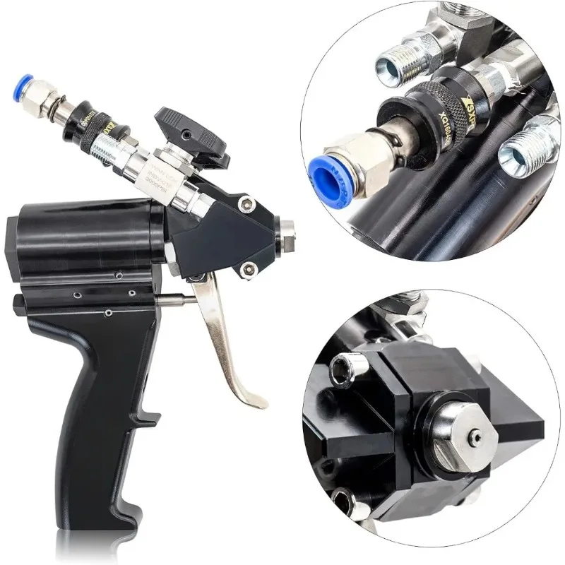 P2 PU Foam Spray Gun, 35MPa Air Purge Self Cleaning Polyurethane Spraying Gun with Full Accessories