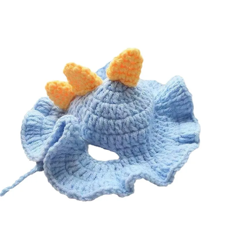 Cross-border Amazon handmade woolen knitted pet headgear for dogs, small size dogs, funny and cute cross-dressing cat hat